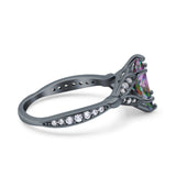 Marquise Art Deco Wedding Bridal Ring Simulated Cubic Zirconia 925 Sterling Silver