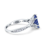 Marquise Art Deco Wedding Bridal Ring Simulated Cubic Zirconia 925 Sterling Silver
