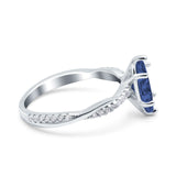 Infinity Twist Marquise Wedding Ring Simulated Cubic Zirconia 925 Sterling Silver