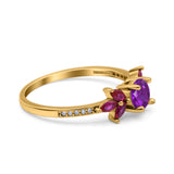 Marquise Wedding Ring Ruby Simulated Cubic Zirconia 925 Sterling Silver