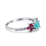 Marquise Wedding Ring Ruby Simulated Cubic Zirconia 925 Sterling Silver