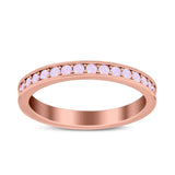 Full Eternity Stackable Band Wedding Ring Simulated CZ 925 Sterling Silver