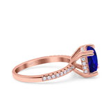 Half Eternity Art Deco Cushion Cut Wedding Engagement Bridal Ring Round Simulated Cubic Zirconia 925 Sterling Silver