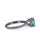 Art Deco Wedding Engagement Bridal Ring Half Eternity Round Simulated Cubic Zirconia 925 Sterling Silver