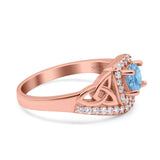 Celtic Art Deco Wedding Bridal Engagement Ring Simulated Cubic Zirconia 925 Sterling Silver