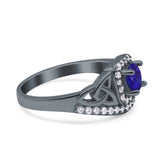 Celtic Art Deco Wedding Bridal Engagement Ring Simulated Cubic Zirconia 925 Sterling Silver