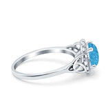 Halo Art Deco Wedding Engagement Ring Round Simulated Cubic Zirconia 925 Sterling Silver