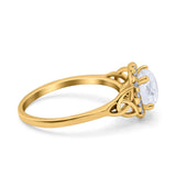 Halo Art Deco Wedding Engagement Ring Round Simulated Cubic Zirconia 925 Sterling Silver