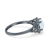 Halo Art Deco Wedding Engagement Ring Round Simulated Cubic Zirconia 925 Sterling Silver