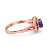 Celtic Halo Art Deco Wedding Engagement Ring Round Simulated Cubic Zirconia 925 Sterling Silver