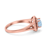 Celtic Halo Art Deco Wedding Engagement Ring Round Simulated Cubic Zirconia 925 Sterling Silver