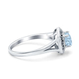 Celtic Halo Art Deco Wedding Engagement Ring Round Simulated Cubic Zirconia 925 Sterling Silver