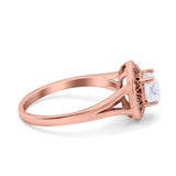 Celtic Halo Art Deco Wedding Engagement Ring Round Simulated Cubic Zirconia 925 Sterling Silver