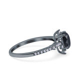 Starburst Teardrop Dainty Art Deco Pear Wedding Bridal Ring Round Simulated Cubic Zirconia 925 Sterling Silver