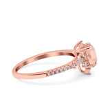Starburst Teardrop Dainty Art Deco Pear Wedding Bridal Ring Round Simulated Cubic Zirconia 925 Sterling Silver