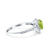 Starburst Teardrop Dainty Art Deco Pear Wedding Bridal Ring Round Simulated Cubic Zirconia 925 Sterling Silver