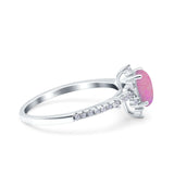 Starburst Teardrop Dainty Art Deco Pear Wedding Bridal Ring Round Simulated Cubic Zirconia 925 Sterling Silver