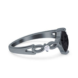 Marquise Art Deco Wedding Bridal Ring Infinity Twisted Round Simulated Cubic Zirconia 925 Sterling Silver
