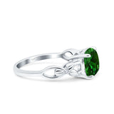 Art Deco Cushion Cut Wedding Engagement Bridal Ring Simulated Cubic Zirconia 925 Sterling Silver