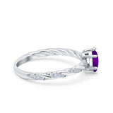 Vintage Style Twisted Half Eternity Band Marquise Wedding Engagement Ring Simulated Cubic Zirconia 925 Sterling Silver