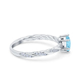 Vintage Style Twisted Half Eternity Band Marquise Wedding Engagement Ring Simulated Cubic Zirconia 925 Sterling Silver
