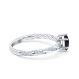 Vintage Style Twisted Half Eternity Band Marquise Wedding Engagement Ring Simulated Cubic Zirconia 925 Sterling Silver
