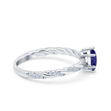 Vintage Style Twisted Half Eternity Band Marquise Wedding Engagement Ring Simulated Cubic Zirconia 925 Sterling Silver