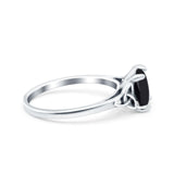 Celtic Art Deco Solitaire Engagement Ring 925 Sterling Silver