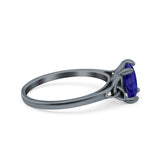 Celtic Art Deco Solitaire Engagement Ring 925 Sterling Silver