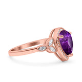 Halo Art Deco Wedding Pear Bridal Ring Marquise Round Simulated Cubic Zirconia 925 Sterling Silver