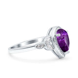 Halo Art Deco Wedding Pear Bridal Ring Marquise Round Simulated Cubic Zirconia 925 Sterling Silver