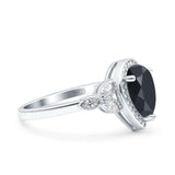 Halo Art Deco Wedding Pear Bridal Ring Marquise Round Simulated Cubic Zirconia 925 Sterling Silver