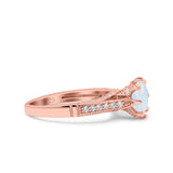 Art Deco Wedding Engagement Bridal Ring Round Simulated Cubic Zirconia 925 Sterling Silver