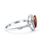 Teardrop Pear Art Deco Wedding Engagement Bridal Ring Round Simulated Cubic Zirconia 925 Sterling Silver