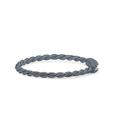 Half Eternity Ring Wedding Engagement Rope Band Round Simulated Cubic Zirconia 925 Sterling Silver