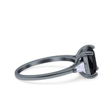 Cushion Cut Art Deco Wedding Bridal Ring Baguette Simulated Cubic Zirconia 925 Sterling Silver