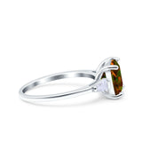 Cushion Cut Art Deco Wedding Bridal Ring Baguette Simulated Cubic Zirconia 925 Sterling Silver