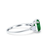 Cushion Cut Art Deco Wedding Bridal Ring Baguette Simulated Cubic Zirconia 925 Sterling Silver