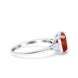 Cushion Cut Art Deco Wedding Bridal Ring Baguette Simulated Cubic Zirconia 925 Sterling Silver