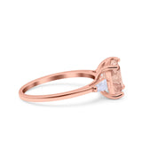 Cushion Cut Art Deco Wedding Bridal Ring Baguette Simulated Cubic Zirconia 925 Sterling Silver