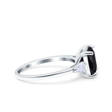 Asscher Cut Art Deco Wedding Engagement Ring Bridal Baguette Simulated Cubic Zirconia 925 Sterling Silver