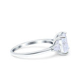 Asscher Cut Art Deco Wedding Engagement Ring Bridal Baguette Simulated Cubic Zirconia 925 Sterling Silver