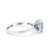 Vintage Style Art Deco Solitaire Accent Pear Wedding Engagement Ring Simulated Cubic Zirconia 925 Sterling Silver