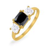 Princess Cut Engagement Ring Simulated Cubic Zirconia 925 Sterling Silver