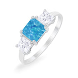 Princess Cut Engagement Ring Simulated Cubic Zirconia 925 Sterling Silver