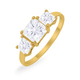 Princess Cut Engagement Ring Simulated Cubic Zirconia 925 Sterling Silver