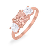 Princess Cut Engagement Ring Simulated Cubic Zirconia 925 Sterling Silver