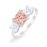 Princess Cut Engagement Ring Simulated Cubic Zirconia 925 Sterling Silver