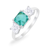 Princess Cut Engagement Ring Simulated Cubic Zirconia 925 Sterling Silver