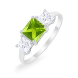 Princess Cut Engagement Ring Simulated Cubic Zirconia 925 Sterling Silver